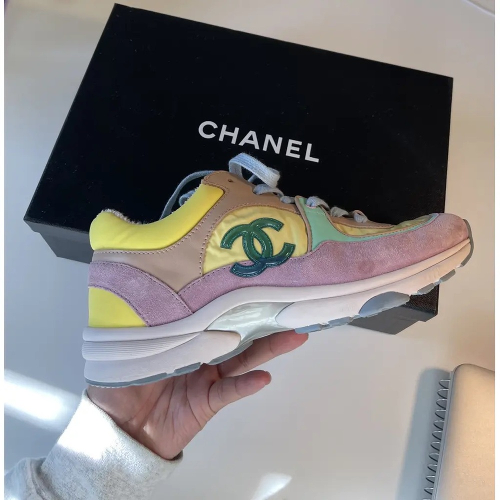 Chanel Suede and Lambskin Pastel Sneakers